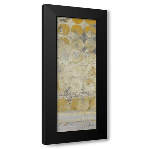 Dots on Gold Panel II Black Modern Wood Framed Art Print by Pinto, Patricia