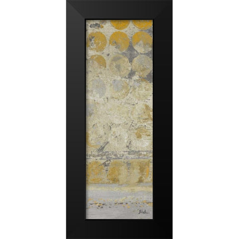 Dots on Gold Panel II Black Modern Wood Framed Art Print by Pinto, Patricia
