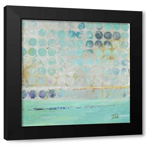 Dots on Silver Black Modern Wood Framed Art Print with Double Matting by Pinto, Patricia