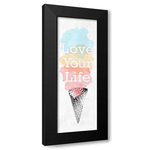 Watercolor Cone II Black Modern Wood Framed Art Print with Double Matting by SD Graphics Studio