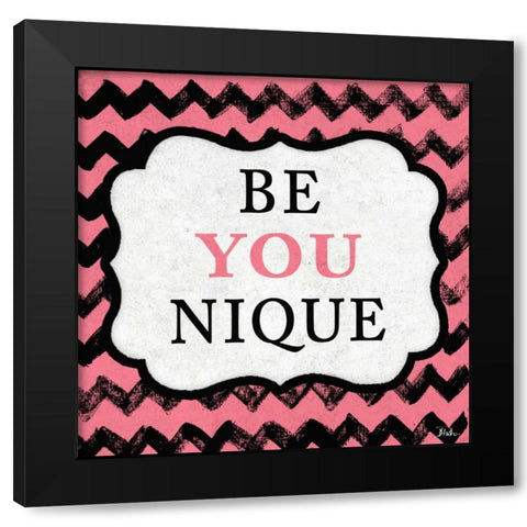 Be You Nique Black Modern Wood Framed Art Print by Pinto, Patricia