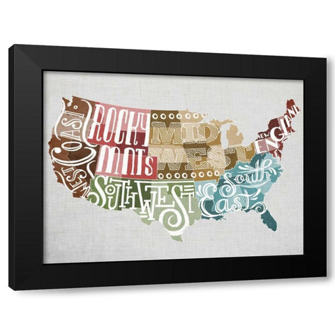 Regional Type Black Modern Wood Framed Art Print by Sundance Studio