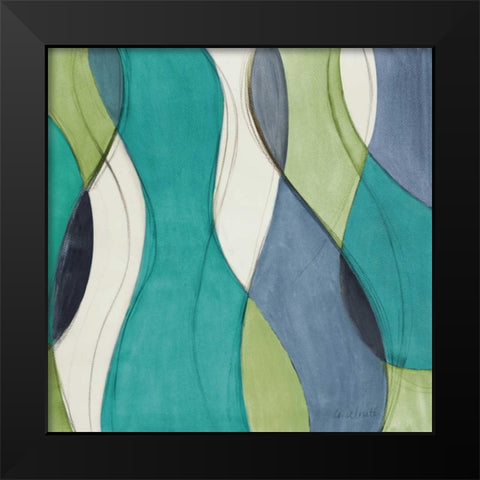 Coastal Greens Coalescence I Black Modern Wood Framed Art Print by Loreth, Lanie