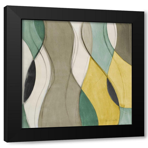 Coastal Teal Coalescence I Black Modern Wood Framed Art Print with Double Matting by Loreth, Lanie