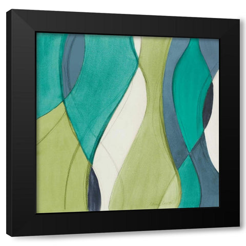 Coastal Greens Coalescence II Black Modern Wood Framed Art Print by Loreth, Lanie