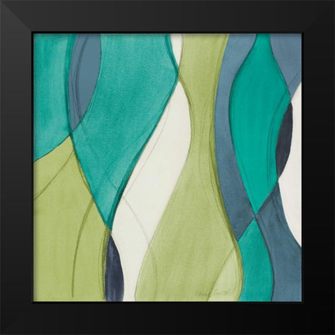 Coastal Greens Coalescence II Black Modern Wood Framed Art Print by Loreth, Lanie