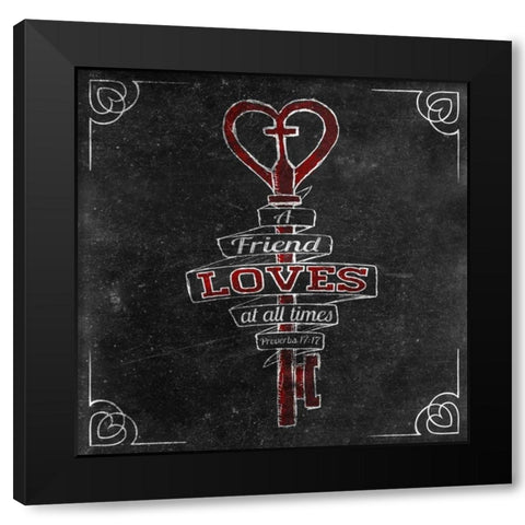 Friends Love Border I Black Modern Wood Framed Art Print by Sundance Studio