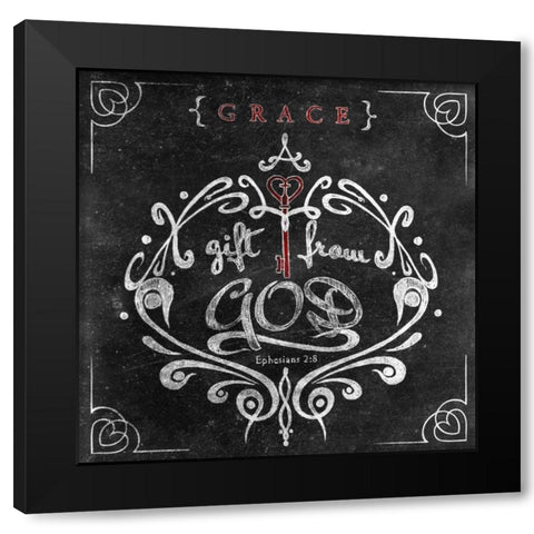 Friends Love Border II Black Modern Wood Framed Art Print with Double Matting by Sundance Studio