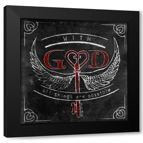 Friends Love III Black Modern Wood Framed Art Print by SD Graphics Studio