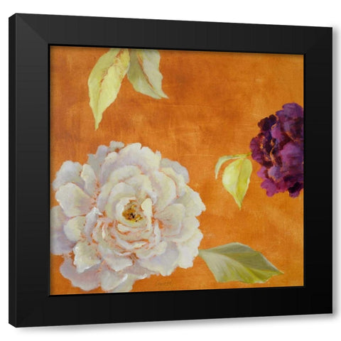 Poetic Peonies II Black Modern Wood Framed Art Print with Double Matting by Loreth, Lanie