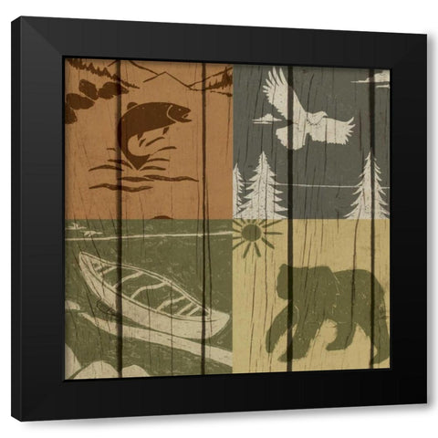 Lodge Four Pack I Black Modern Wood Framed Art Print by Biscardi, Nicholas