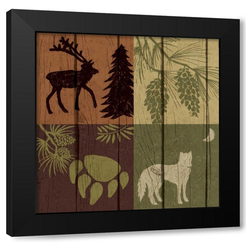 Lodge Four Pack II Black Modern Wood Framed Art Print by Biscardi, Nicholas