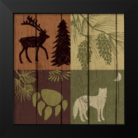 Lodge Four Pack II Black Modern Wood Framed Art Print by Biscardi, Nicholas