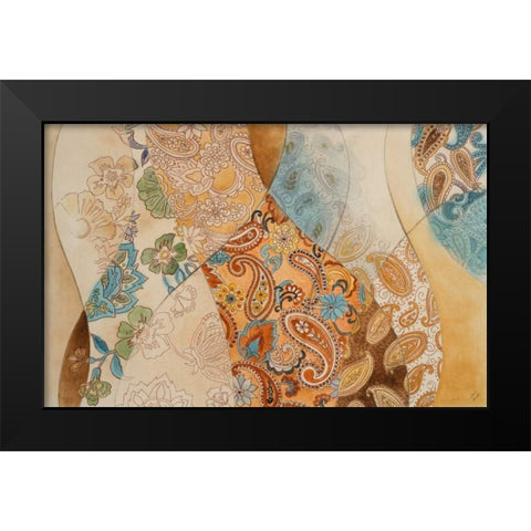 Paisley Coalescence Black Modern Wood Framed Art Print by Loreth, Lanie