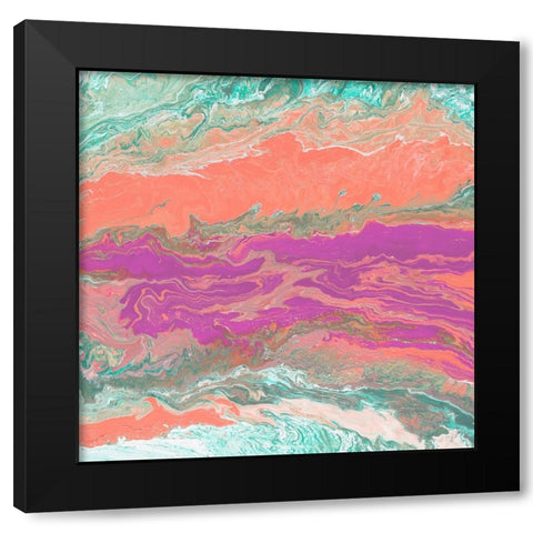 Pastel Marble Black Modern Wood Framed Art Print with Double Matting by Mercado, M.