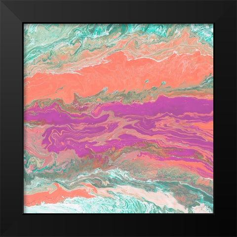 Pastel Marble Black Modern Wood Framed Art Print by Mercado, M.