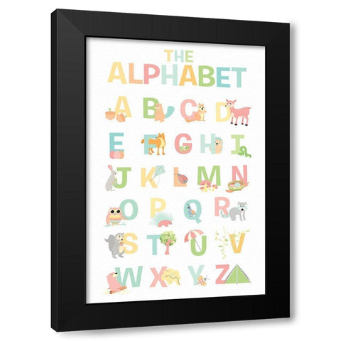 The Alphabet Black Modern Wood Framed Art Print by Josefina