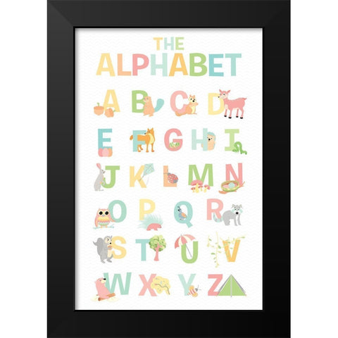 The Alphabet Black Modern Wood Framed Art Print by Josefina