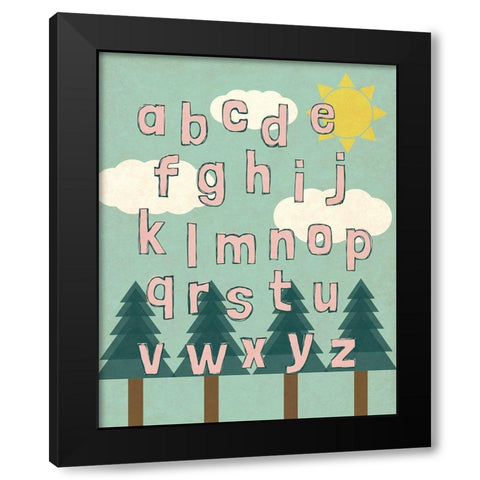 Forest Letters Black Modern Wood Framed Art Print by SD Graphics Studio