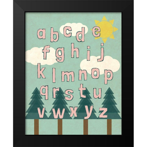 Forest Letters Black Modern Wood Framed Art Print by SD Graphics Studio