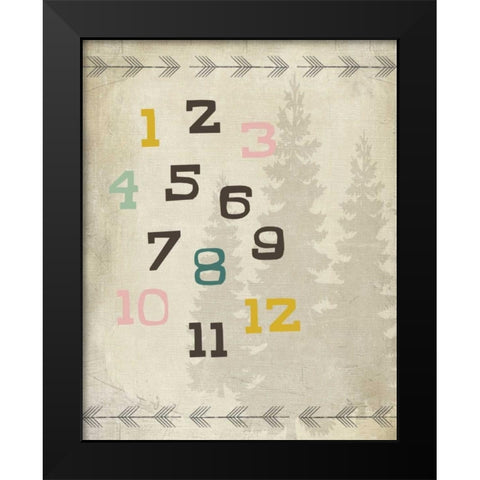 Educational Woodland 1 Black Modern Wood Framed Art Print by SD Graphics Studio