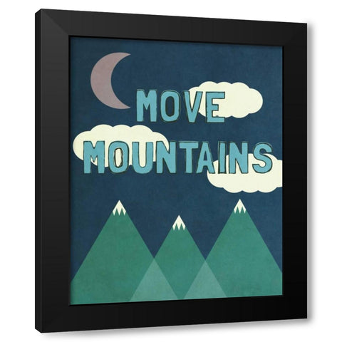 Young Mountains II Black Modern Wood Framed Art Print with Double Matting by SD Graphics Studio