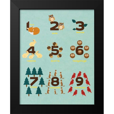 Educational Woodland II Black Modern Wood Framed Art Print by SD Graphics Studio