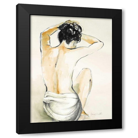 Woman Sitting I Black Modern Wood Framed Art Print by Loreth, Lanie