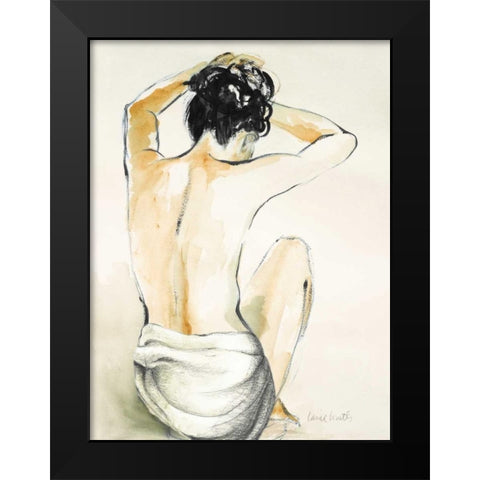 Woman Sitting I Black Modern Wood Framed Art Print by Loreth, Lanie