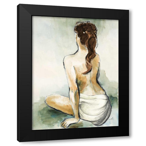 Woman Sitting II Black Modern Wood Framed Art Print with Double Matting by Loreth, Lanie