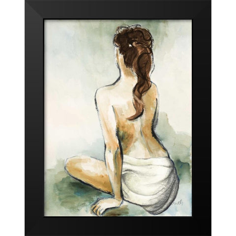 Woman Sitting II Black Modern Wood Framed Art Print by Loreth, Lanie