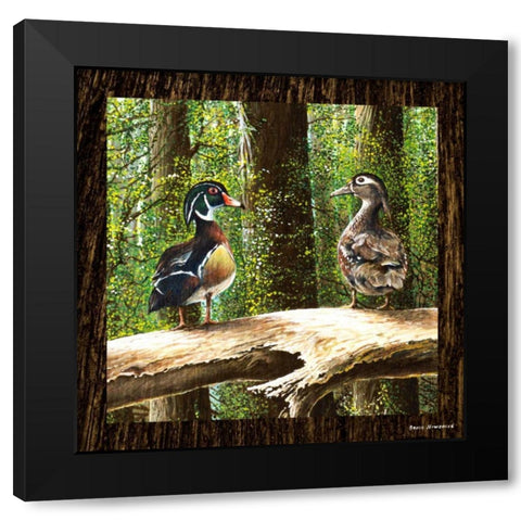 Pairing Up Square I Black Modern Wood Framed Art Print by Nawrocke, Bruce