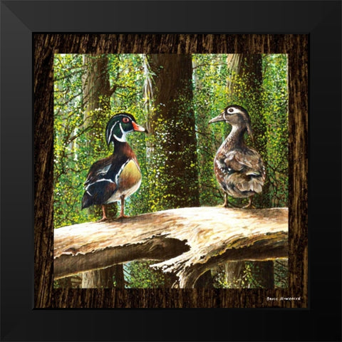 Pairing Up Square I Black Modern Wood Framed Art Print by Nawrocke, Bruce