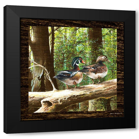 Pairing Up Square II Black Modern Wood Framed Art Print with Double Matting by Nawrocke, Bruce