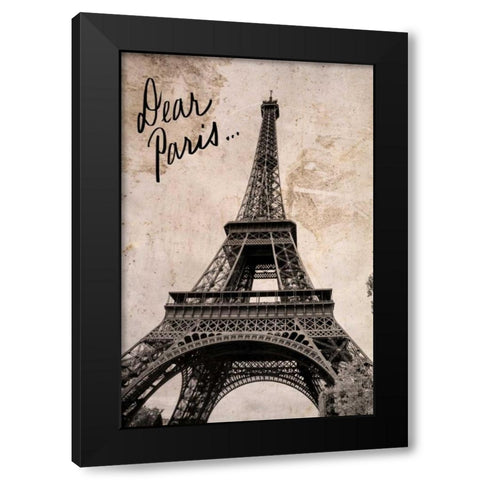 Dear Paris Black Modern Wood Framed Art Print by Navas, Emily