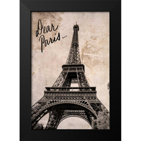 Dear Paris Black Modern Wood Framed Art Print by Navas, Emily