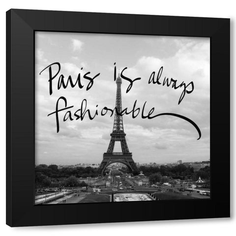 Fashionable Paris Black Modern Wood Framed Art Print with Double Matting by Navas, Emily