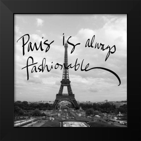 Fashionable Paris Black Modern Wood Framed Art Print by Navas, Emily