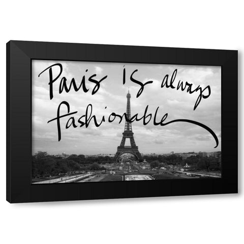 Fashionable Paris Black Modern Wood Framed Art Print with Double Matting by Navas, Emily