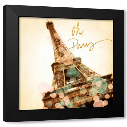 Oh Paris Black Modern Wood Framed Art Print with Double Matting by Navas, Emily