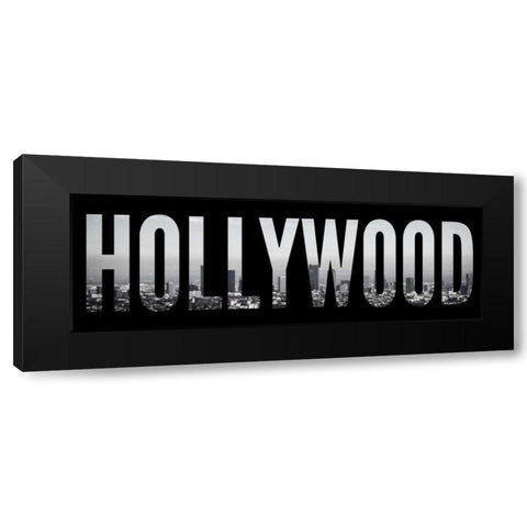 Hollywood Cityscape Black Modern Wood Framed Art Print with Double Matting by Navas, Emily