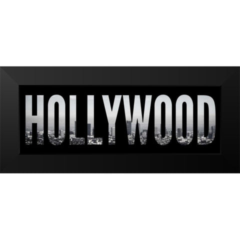 Hollywood Cityscape Black Modern Wood Framed Art Print by Navas, Emily