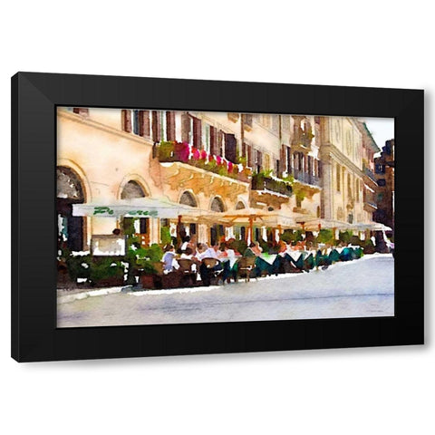 Cafe Italia Black Modern Wood Framed Art Print with Double Matting by Navas, Emily