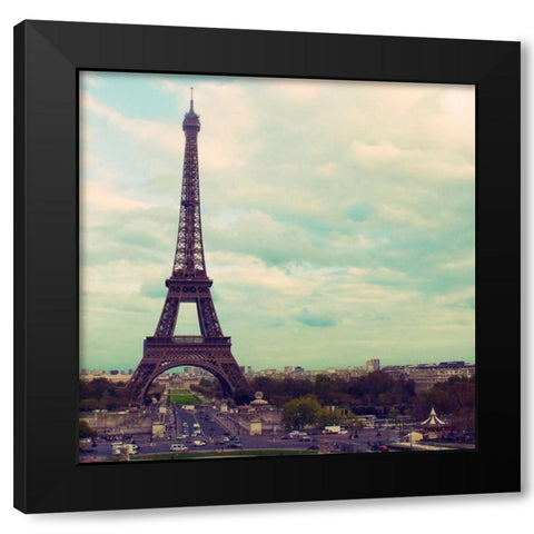 Eiffel View Black Modern Wood Framed Art Print by Navas, Emily