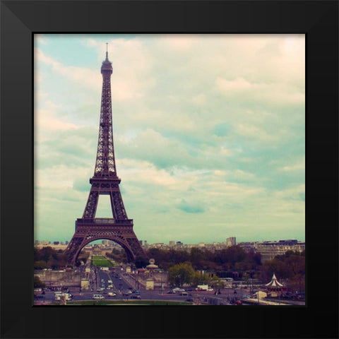 Eiffel View Black Modern Wood Framed Art Print by Navas, Emily