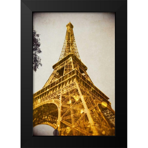 Glittery Paris Black Modern Wood Framed Art Print by Navas, Emily