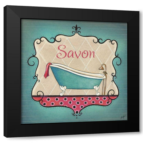 Bain and Savon II Black Modern Wood Framed Art Print with Double Matting by Josefina