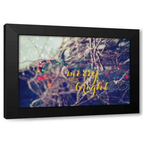 Merry and Bright Black Modern Wood Framed Art Print with Double Matting by Poynter, Kelly