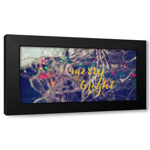 Merry Light Bright Black Modern Wood Framed Art Print with Double Matting by Poynter, Kelly