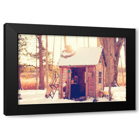 Santas Workshop Black Modern Wood Framed Art Print by Poynter, Kelly